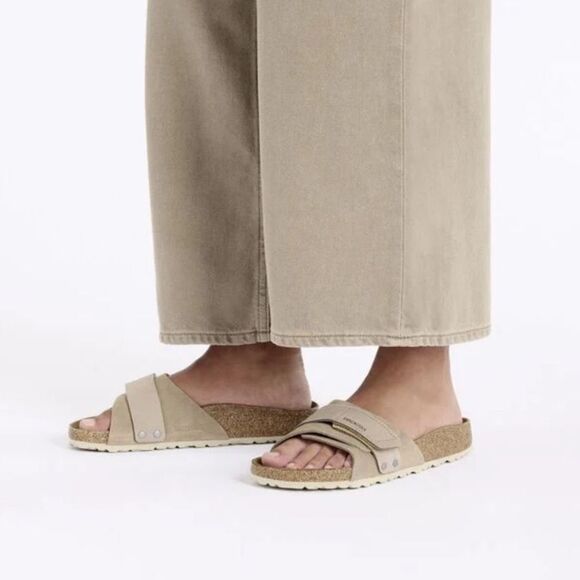 Birkenstock Oita Suede Leather Taupe 38 or L 7-M 5 NWT - Picture 1 of 7